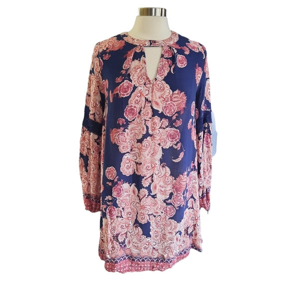 Altar'd State Long Sleeve Bohemian Mini Dress - Picture 3 of 14